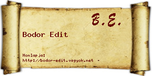 Bodor Edit névjegykártya